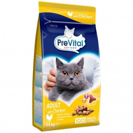 PREVITAL täiskasvanud kassitoit kanaga kuivtoit 1.4 kg
