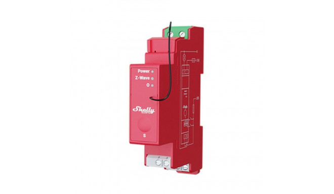 Shelly Qubino Wave PRO 1PM electrical relay Red