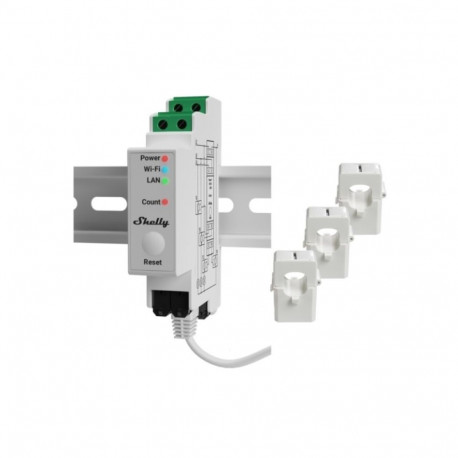 Shelly Hutschiene "Pro 3EM 120A" StromzĂ¤hler  Wlan, Lan, BT