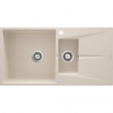 1.5-bowl granite sink with drainer