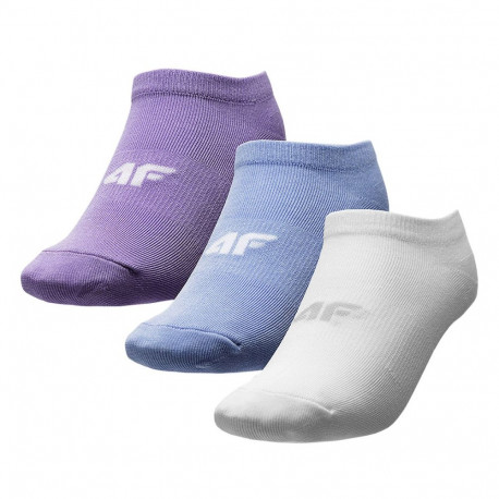 Skarpety dla dziewczynki 4F biały melanż, jasny niebieski, jasy fiolet HJL22 JSOD003 10M+34S+52 32-3