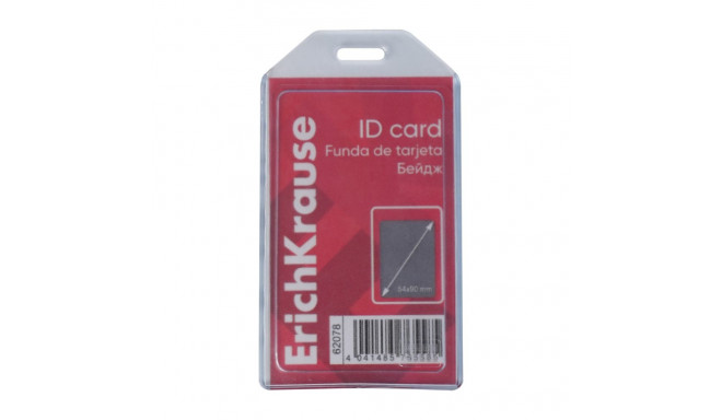 Card holder, vertical ERICH KRAUSE 54х90 mm, transparent, 20 pcs