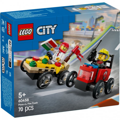 LEGO City Pitsaauto vs tuletõrjeauto võidusõiduautode komplekt