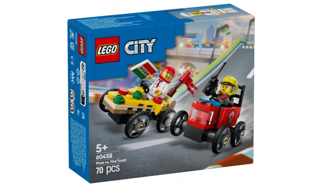 LEGO City Pitsaauto vs tuletõrjeauto võidusõiduautode komplekt