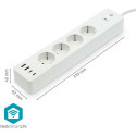 Pikendusjuhe Nedis SmartLife, 2m, 4 pesa + 2xUSB-A + 2xUSB-C