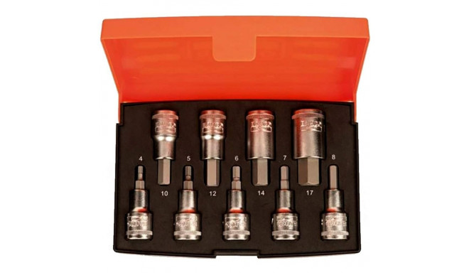 Short socket drivers S9 set HEX H4-H17 9 pcs 1/2"