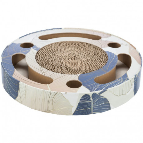 Scratching drum with balls, cardboard, catnip, ø 33 × 5.5 cm, blue