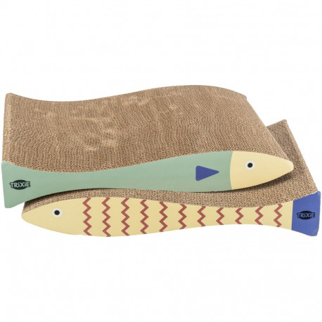 Scratching cardboards fish, catnip, 2 pcs, 40 × 30 × 11 cm, 2 pcs., mint cream