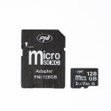 MicroSD PNI 128GB memory card with SD adapter, Class 10, 80 Mb/s, V30