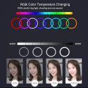 Elight RGB18 45см 2в1 Белый и Цветной RGB Светодиодное Кольцо с Держателем для Смартфона + Bluetooth