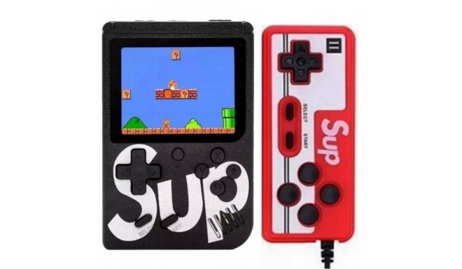 GameBox R2 8bit Kaasaskantav Retro Mängukonsool 400 mänguga 3'' LCD 1x Puldiga TV RCA kaabel Must