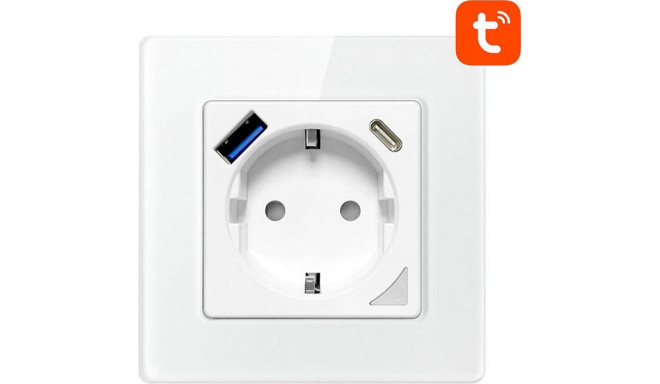 Smart WiFi Wall Socket Avatto N-WOT10-USB-W TUYA USB USB-C (white)