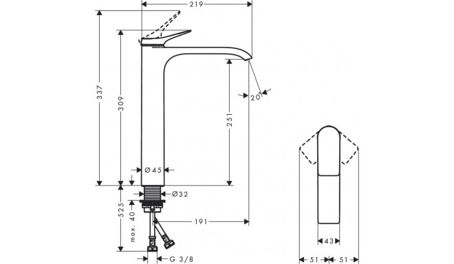 Hansgrohe Vivenis valamu segisti 75042000