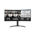 LG 34WR55QK-B | 34" VA Monitor | 21:9 | 100 Hz | 5 ms | 3440 x 1440 pikslit | 300 cd/m² | HDMI pordi