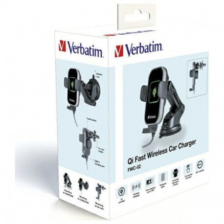 Autokinnitus juhtmevaba laadijaga Verbatim FWC-02 15W Qi 49553