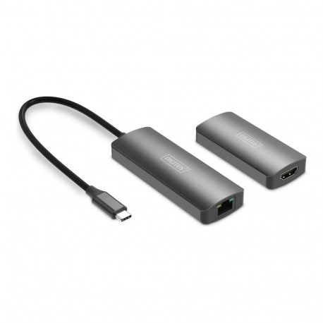 Digitus 4K video pikendaja (USB-C - HDMI), 30 m, must