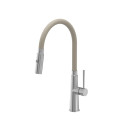 Basin mixer with flexible hose and shower function Quadron GINA, 3922505_BSBE, steel/sand