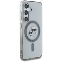 Case Karl Lagerfeld Button Karl & Choupette Heads Printed Logo MagSafe for Samsung Galaxy S25 black