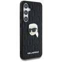 Karl Lagerfeld Leather Monogram Pin Logo Karl Head Case for Samsung Galaxy S25 Black