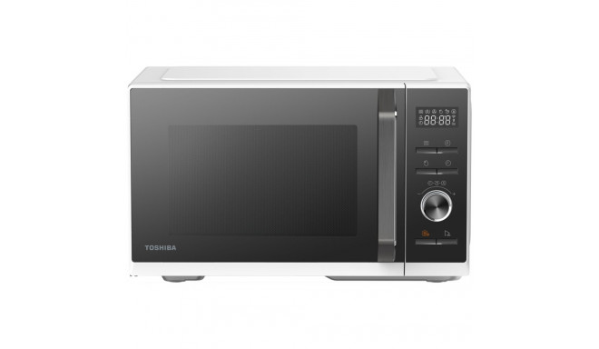 3-in-1 Microwave Oven with Grill and Combination Hob, 26 Litres, Rotating Plate with Storage, Timer,