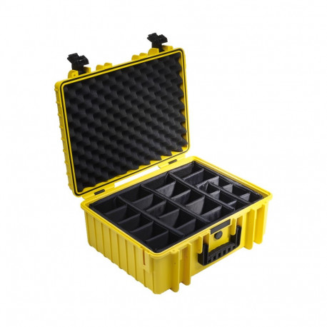 BW Outdoor Cases kaitsekohver Type 6000 vaheseinte süsteem, kollane