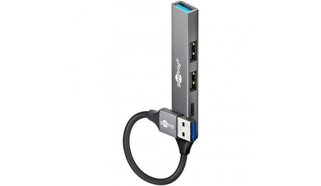 Goobay 74458 interface hub USB 3.2 Gen 1 (3.1 Gen 1) Type-A 5000 Mbit/s Light grey