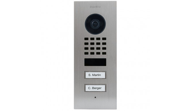 "DoorBird D1102V IP Vid. Türst. V4A Edels. 2Ruftasten Unterputz"