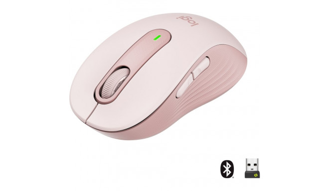 "Logitech Signature M650 Mouse optical 5 buttons wireless Bluetooth 2.4 GHz Bolt USB receiver rose"