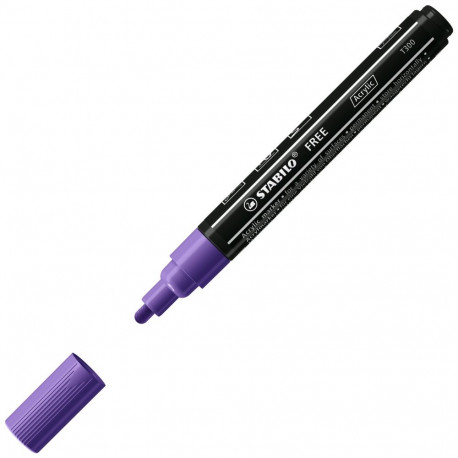 Marker permanent STABILO FREE Acrylic T300, lilla, 2-3mm