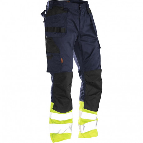 Jobman Practical vööpüksid ripptaskutega 2513 navy/Hi-Vis kollane 56