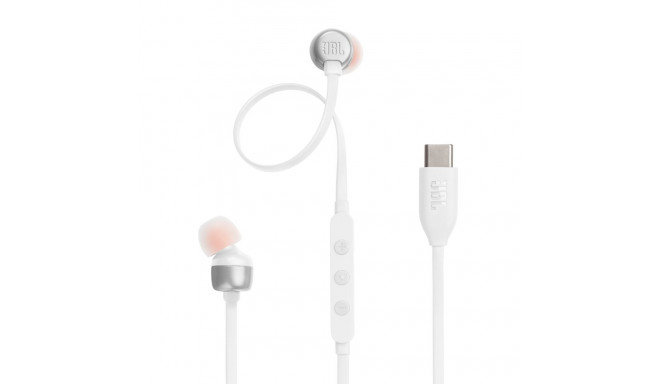 JBL Tune 310C USB-C Cable 1.2m Hi-Res Audio In-Ear In-Ear Headphones with Mic & Remote White