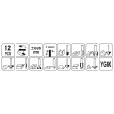 Freesiterade komplekt (12 tk.) YT-68005 YATO
