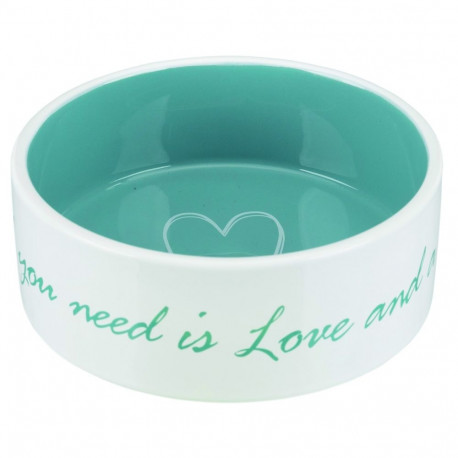 Kauss loomadele, keraamiline : Trixie Pets Home kauss, keraamiline, 0,8 l|ø 16 cm, kreemikas|petrool