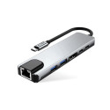 TECH-PROTECT HB02 HUB ADAPTER 6IN1 TYPE-C + USB2.0 + USB3.0 + HDMI 4K 30HZ + RJ45 + PD100W SPACE GRE