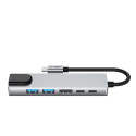 TECH-PROTECT HB02 HUB ADAPTER 6IN1 TYPE-C + USB2.0 + USB3.0 + HDMI 4K 30HZ + RJ45 + PD100W SPACE GRE
