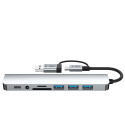TECH-PROTECT HB06 HUB ADAPTER 9IN1 TYPE-C + USB2.0 + USB3.0 + SD/TF + AV3.5 SPACE GREY