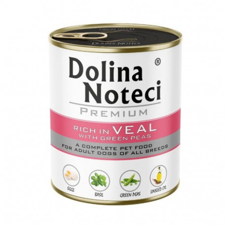 DOLINA NOTECI Premium vasikaliha ja roheliste hernestega märg koeratoit 800g