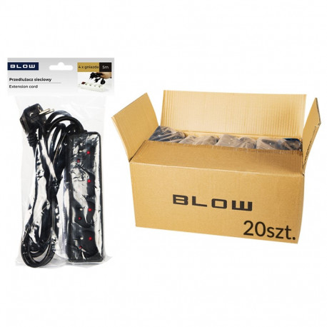 98-565# võrgupikendusjuhe pr-470p 4-pesaga maandusega 5m must 3x1,5mm (20 tk.)