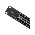 QOLTEC 54477 Patch panel RACK 48V 24 ports Passive PoE injector 1000m Black