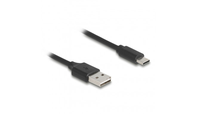 USB-C kaabel C - A 0.5 - 0.8m, Easy-USB, spiraal, must