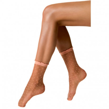 SOKISAHTEL SCARLETT korall õhukesed täpilised sokid 444