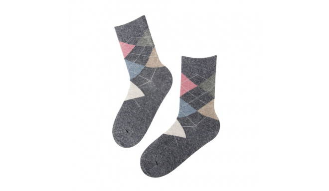 SOKISAHTEL EDNA hallid angooravillased sokid naistele 444