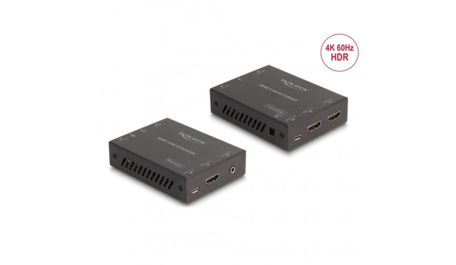 KVM pikendaja, HDMI + USB + Heli, 4K@60Hz, (3840x2160 kuni 70m CAT6 või CAT6a kaabliga), PoC, HDMI l