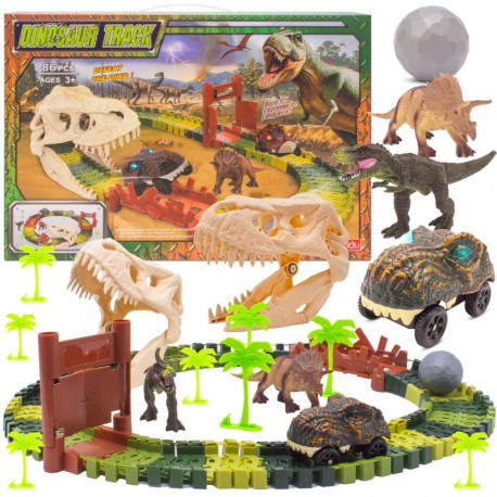 Laste rallirada dinosaurused 90 osa tarvikutega, keskmine
