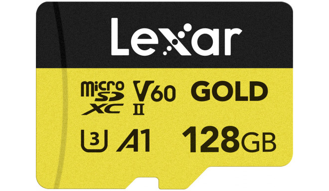 Lexar карма памяти microSDXC 128GB Gold UHS-II V60 A1