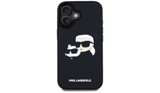 Case Karl Lagerfeld HC 3D Rubber Double Heads for iPhone 16 black