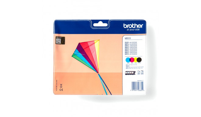 Brother LC223 tindikassett must, tsüaan, magenta, kollane