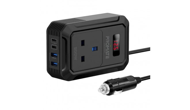 Promate Inverto-200W Автомобильный инвертор DC-AC 11-17V 200W / USB-C PD65W