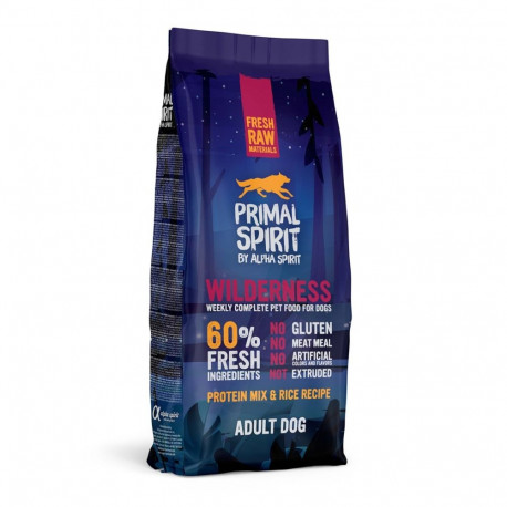PRIMAL SPIRIT Wilderness 60% liha sealiha ja kanaga poolniiske koeratoit 12 kg