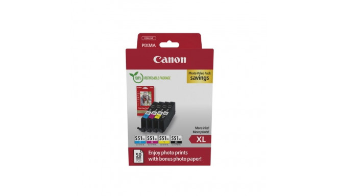 Canon CLI-551XL (6443B008) Ink Cartridge Multipack, C/M/Y/BK